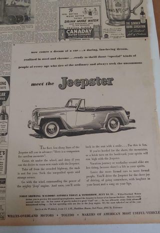 July 23,  1948 Newspaper Page R8000 - Meet The Jeepster - A Dream Of A Car