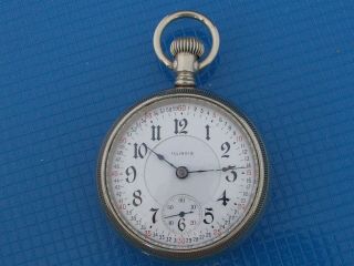 Illinois " A.  Lincoln " 21 Jewel 18 Size Running Pocket Watch.  Montgomery Dial.