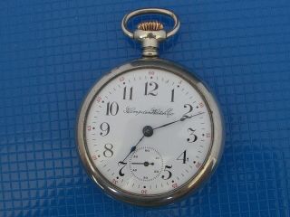 Hampden 18 Size 23 Jewel Pocket Watch,  Railroad Grade Dial Running