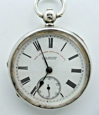 A Very Good Antique Silver Pocket Watch By J G Graves Sheffield 1899