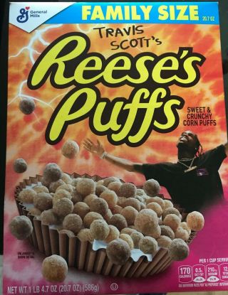 Travis Scott Cactus Jack Reeses Puff Cereal 100 Authentic Family Size