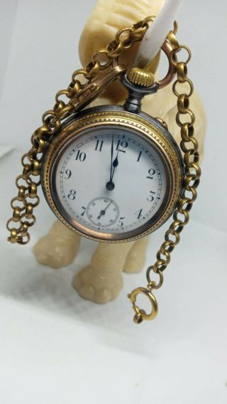 Reloj De Bolsillo Damasquinado En Oro