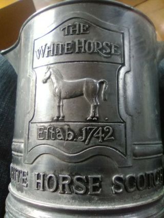 The White Horse Scotch Blended Whisky Metal Advertising Mug