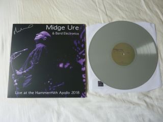 Midge Ure Band Electronica Live At The Hammersmith Apollo Grey Vinyl Lp Signed