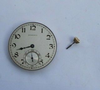 Rare Vintage 1.  5 " Hamilton Pocket Watch Movement 922 23 Jewels 5 Positions Look