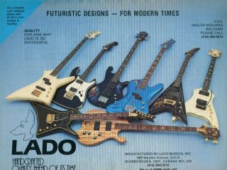 1985 Print Ad Of Lado Guitars & Basses