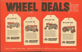 1968 Large 2pg Print Ad Massey Ferguson Mf 135 165 180 1100 Challenger Tractor