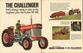 1968 Large 2pg Print Ad Of Massey Ferguson Mf 165 & 135 Farm Tractor