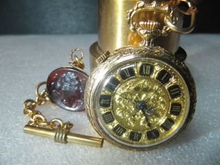 Swiss Arnex 17 Jewels Incabloc Pocket Watch With Alarm Great