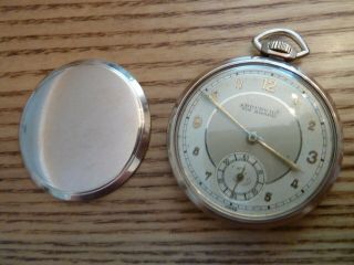 Vintage Swiss Brunvil Pocket Watch 15 Jewels 10k Rolled Gold Plate