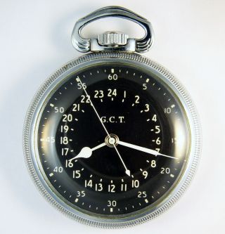 Hamilton 4992b 22 Jewel 16s World War Ii Military Navigation Pocket Watch