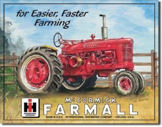 Farmall Model M Tractor Ih Fast Farming Equipment Retro Vintage Metal Tin Sign