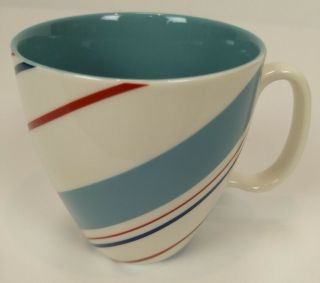 Starbucks Coffee Mug Cup Candy Cane Blue Stripe Ceramic Christmas Holiday 2007