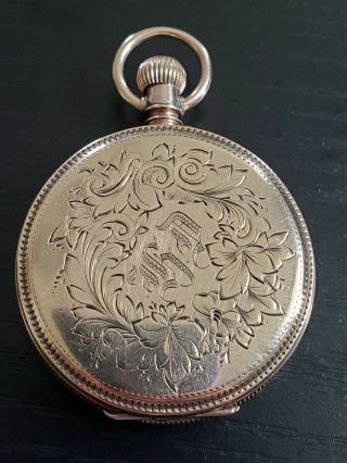 1888 Elgin Pocket Watch 6s 7j 49 Grams Brooklyn 10k & 8k Solid Gold Case Running