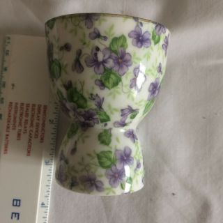 Lefton Violet Chintz Double Egg Cup - 664v