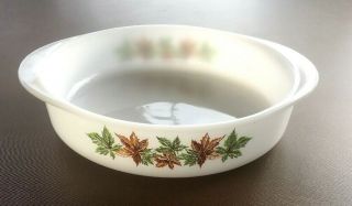 Vintage Glasbake Maple Leaf Round Cake Baking Pan,  Dish,  Fall Leaves,  Mcm J - 2429