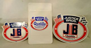 Vintage Justice Bros.  Quality Automotive Products Pocket Protector & Stickers