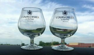 Courvoisier Cognac Stemmed Snifter Glasses,  Set Of 2