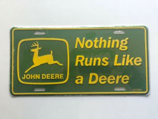 John Deere Nothing Runs Like A Deere 12 " X 6 " Embossed Metal License Plate Tag