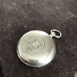 Antique 1891 Chester Solid Silver Fusee Pocket Watch Good, 3