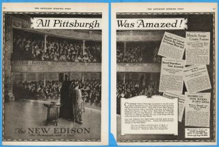 1920 Edison Phonograph Carnegie Hall Pittsburgh Pa Marie Rappold Laurenti Ad