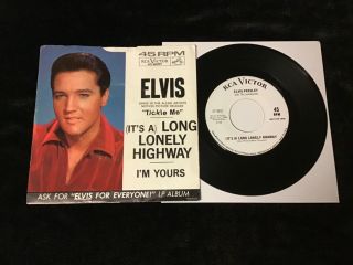 Elvis Presley 45 Promo 47 - 8657 It’s A Long Lonely Highway/i’m Yours Ex/nm Hi Grd