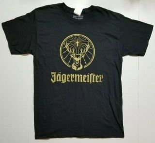 (l@@k) Jagermeister Liquor Gold & Black Buck Deer Mens T Shirt Size Xxl