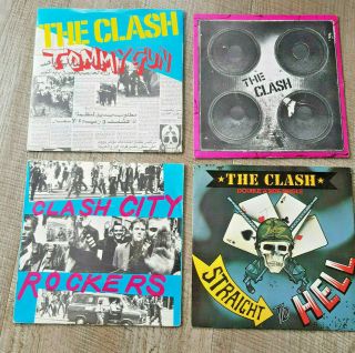 The Clash 4 X 7 " S Tommy Gun,  Complete Control,  Clash City Rockers,  Straight To Hell