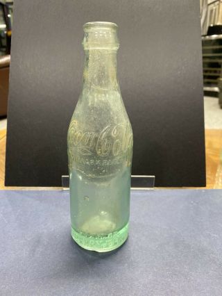 7.  5” Tall Coca Cola 1910 Straight Sided Bottle Embossed Large Font Perry Fl