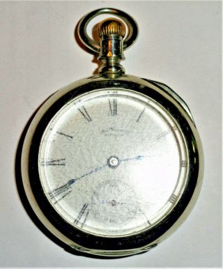 1885 Waltham Sterling Grade 18s Model 1879 7 Jewel Pocket Watch Dueber Silverine
