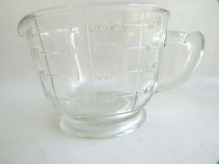 Vintage Clear Glass Pint - 2 Cup - 16 Oz.  Embossed Measuring And Mixing Pitcher