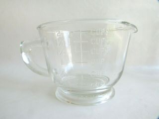 Vintage Clear Glass Pint - 2 Cup - 16 Oz.  Embossed MEASURING AND MIXING PITCHER 3