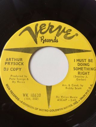Northern Soul Promo 45/arthur Prysock " I Must Be Doing Something.  " Hear
