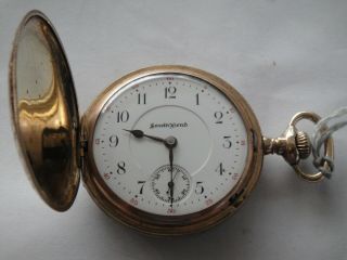 South Bend 17j Adjusted Neat Neat Damaskeened 16s Gold Filled Hc Pocket Watch