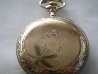 South Bend 17J adjusted neat neat damaskeened 16s gold filled HC pocket watch 3