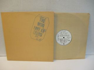 B606: The Who " Live At Leeds " Decca Dl 79175 W/bonus Materials Nm/nm