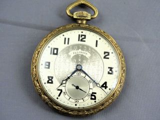 Antique Illinois Gold Filled Pocket Watch 12s Ca 1925 17j 405 Grade