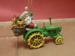 John Deere Model Gp Tractor - 1997 Hallmark Keepsake Christmas Ornament W/santa