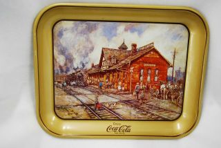 1988 Coca Cola Serving Tray,  Zanesville Ohio,  B & O Railroad Station