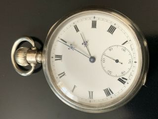 Zenith Pocket Watch Solid Silver 51mm Swiss Made Perfect