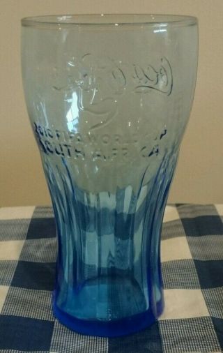2010 Fifa World Cup South Africa Coca Cola Blue Glass