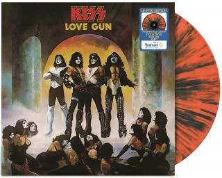 Kiss Love Gun Tangerine Aqua Splatter Color Vinyl Lp U.  S.  Retailer