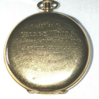 Gold Plated Full Hunter Pocket Watch By Thos Russell Circa 1950 Swiss Made Gpfh