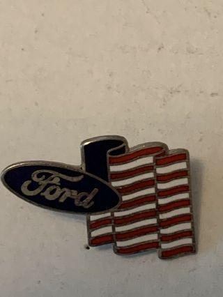 Ford American Flag Lapel/hat Pin,  1 3/4 " X 3/4 ",  1 " X 3/4 "