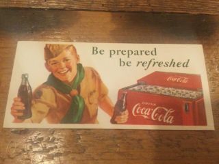 1942 Advertising Premium Blotter Coca Cola Be Prepared Be Refreshed Boy Scouts