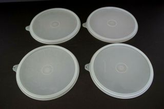 4 Vintage Tupperware Replacement Lids Only 227 6 1/2 " Cereal (c - Seals) Usa Ec