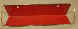 Vintage Tin Red Metal Spice Rack Holder Shelf 12 X 3 X 3