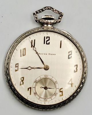1924 South Bend 12s 19j Pocket Watch 429/1 1100511 Stem Wind/set Of 14k Gf Case