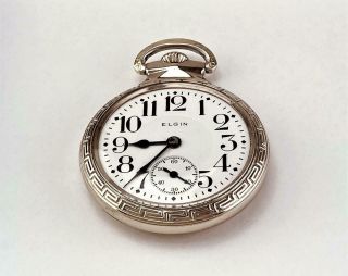 1924 Elgin 17 Ruby Jewels Pocket Watch In 14k Gold Filled Rr Case Size 16 - Runs
