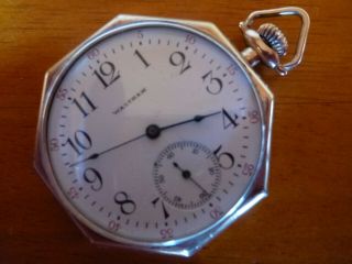 Waltham Gold Pocket Watch Model 1894 12s 15j Octagon Case